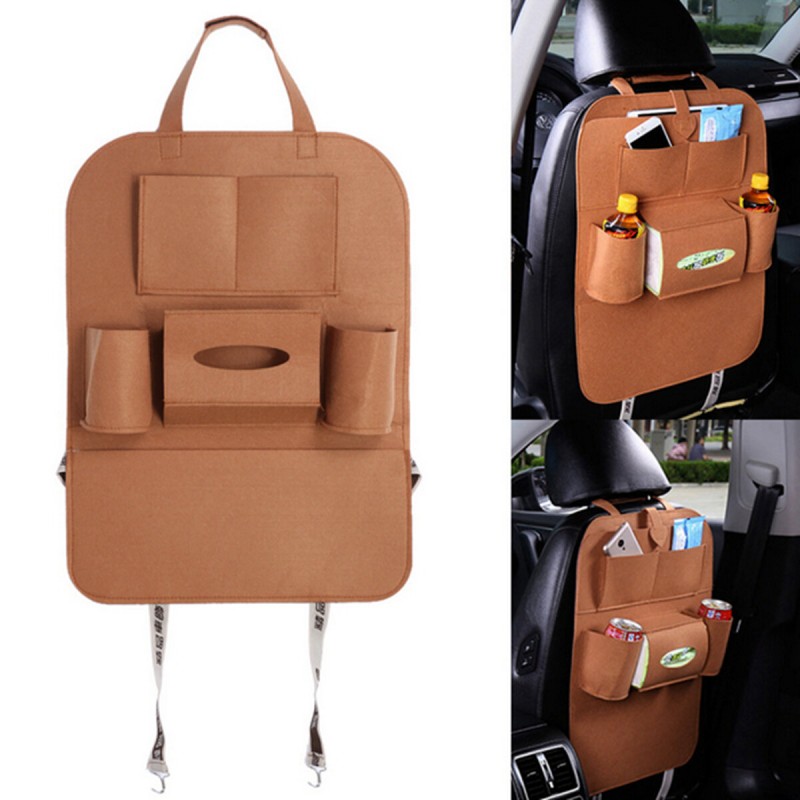 Auto Car Seat Back Hanging Multi-Pocket Storage Bag Organizer Holder Car Storage Box - Dark Grey