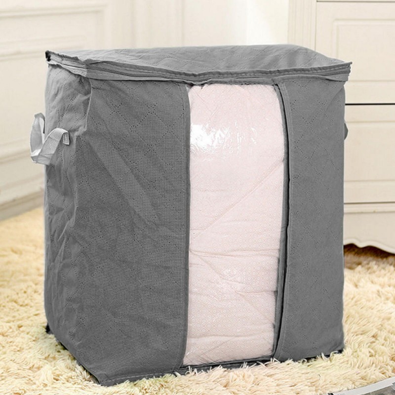 Foldable Bamboo Charcoal Storage Box Clothes Blank...