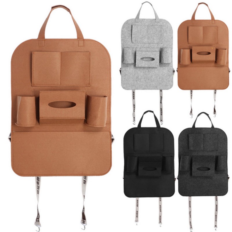 Auto Car Seat Back Hanging Multi-Pocket Storage Bag Organizer Holder Car Storage Box - Dark Grey