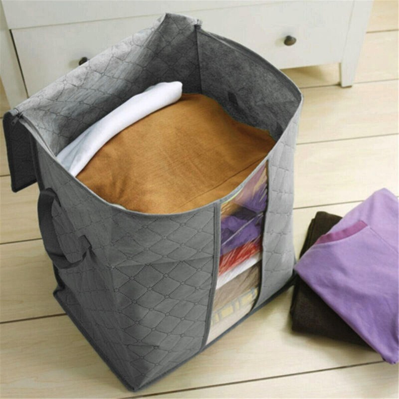 Foldable Bamboo Charcoal Storage Box Clothes Blank...