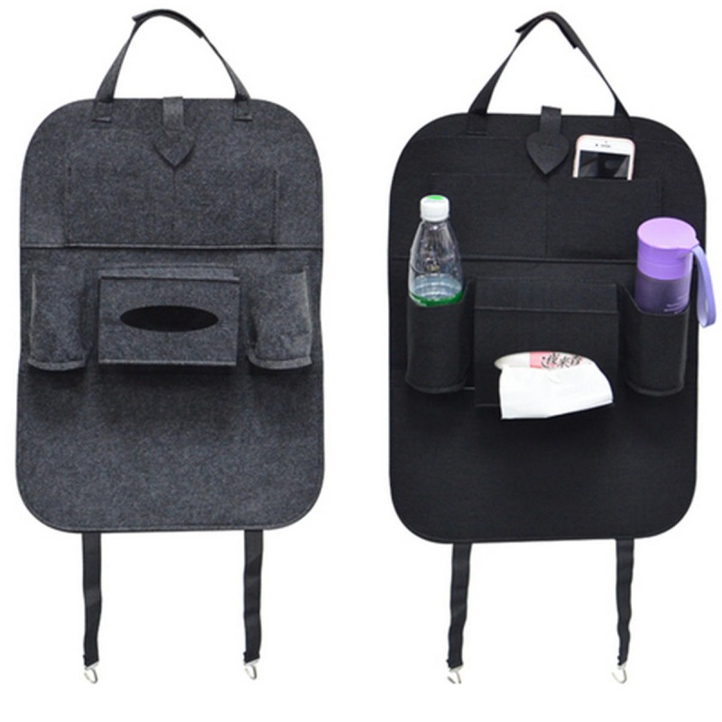 Auto Car Seat Back Hanging Multi-Pocket Storage Bag Organizer Holder Car Storage Box - Dark Grey