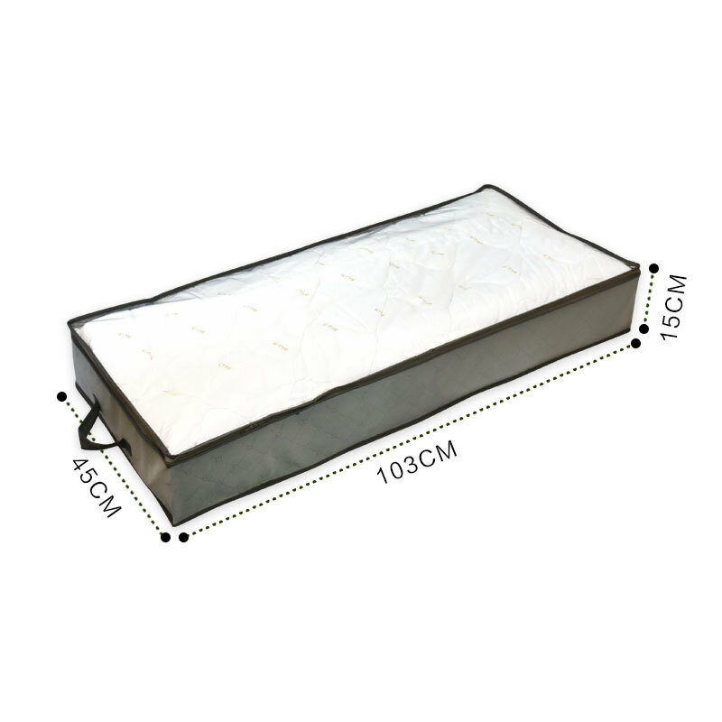 Foldable Under Bed Storage Box Quilt Storage Bag Wardrobe Dustproof Clothes Storage Bag - Grey