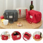 Tote Family Travel Picnic Drink Fruit Food Fresh Thermal Insulated Women Men Bento Lunch Box Bag - Beige