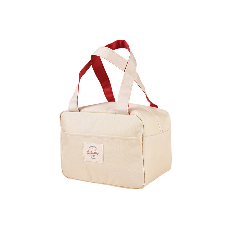 Tote Family Travel Picnic Drink Fruit Food Fresh Thermal Insulated Women Men Bento Lunch Box Bag - Beige