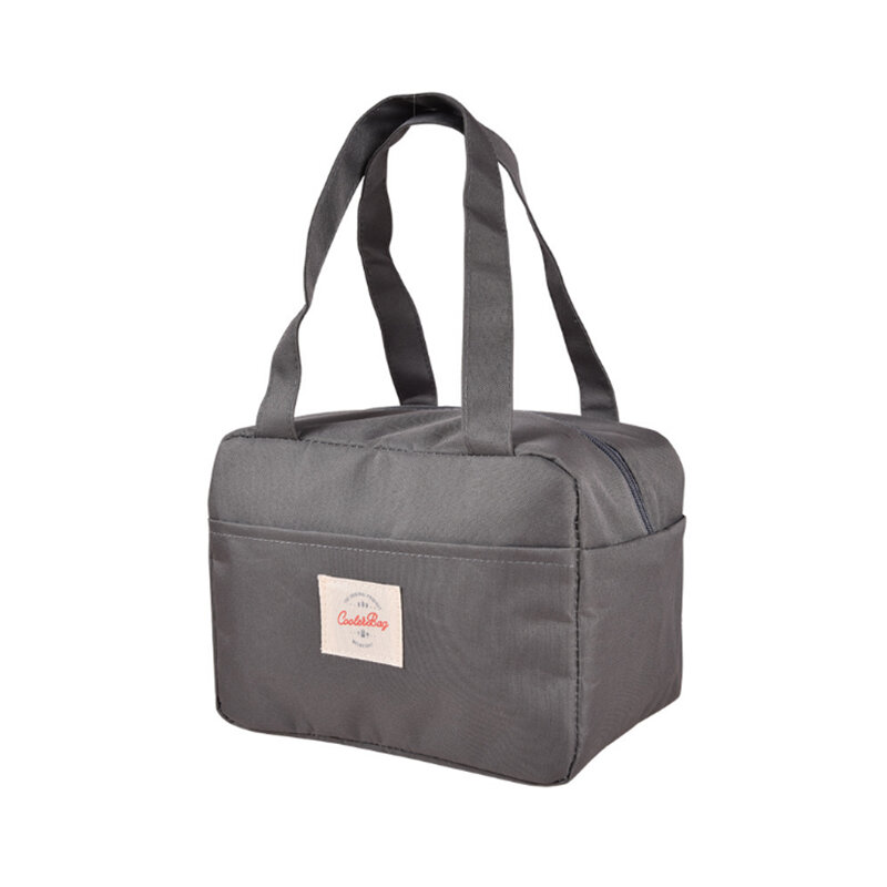Tote Family Travel Picnic Drink Fruit Food Fresh Thermal Insulated Women Men Bento Lunch Box Bag - Beige