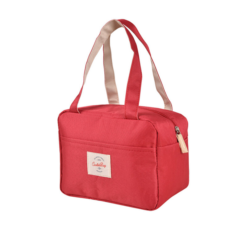 Tote Family Travel Picnic Drink Fruit Food Fresh Thermal Insulated Women Men Bento Lunch Box Bag - Beige