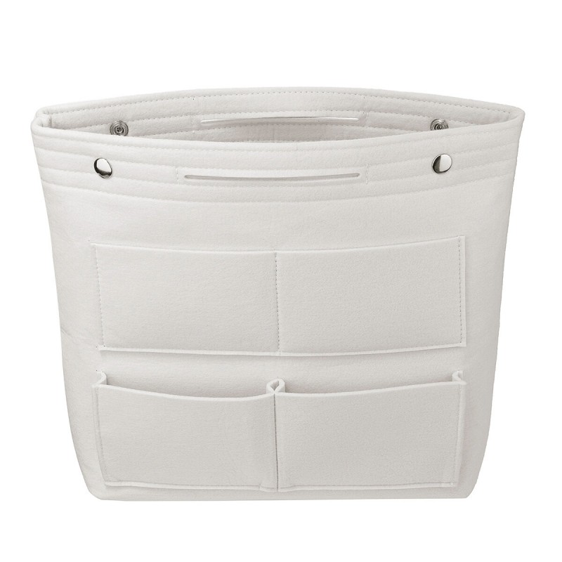 Large Organizer Cosmetic Bag in Bag Casual Travel Multi-pockets Elegant Bag Handbag - White
