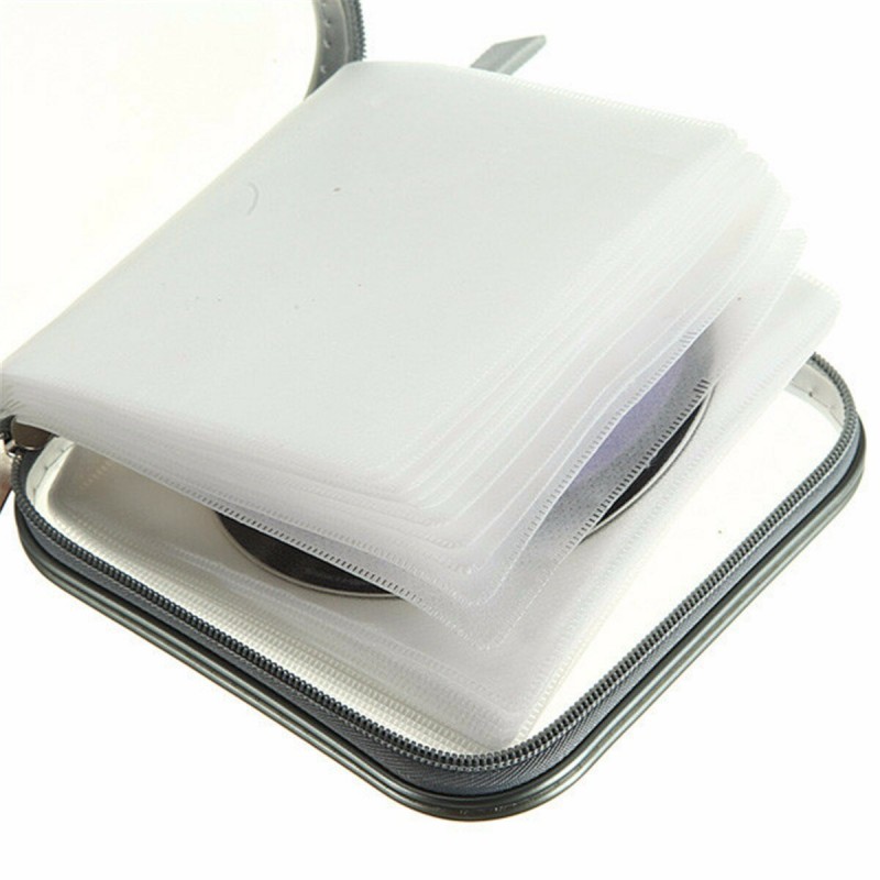 40 Disc CD DVD  Double-side Storage Case Organizer Holder Hard Wallet Album CD Storage Bag -  Red