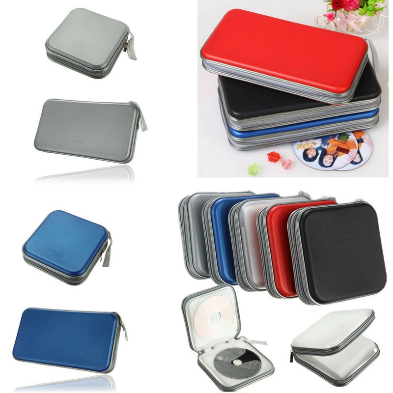 40 Disc CD DVD  Double-side Storage Case Organizer Holder Hard Wallet Album CD Storage Bag -  Red