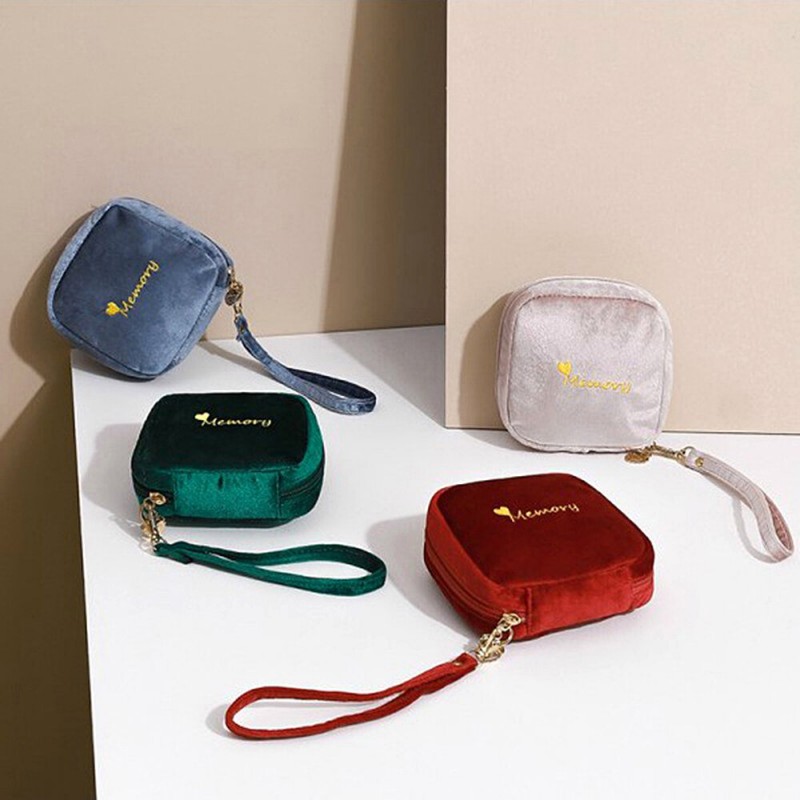 Fashion Portable Velvet Cosmetic Bag Multifunction...