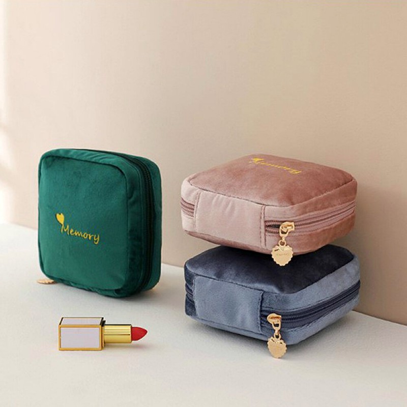 Fashion Portable Velvet Cosmetic Bag Multifunction...