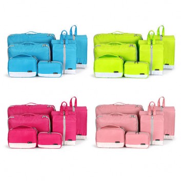 Polyester Home 7-piece Duffel Bag Travel Digital Storage Bag - Pink
