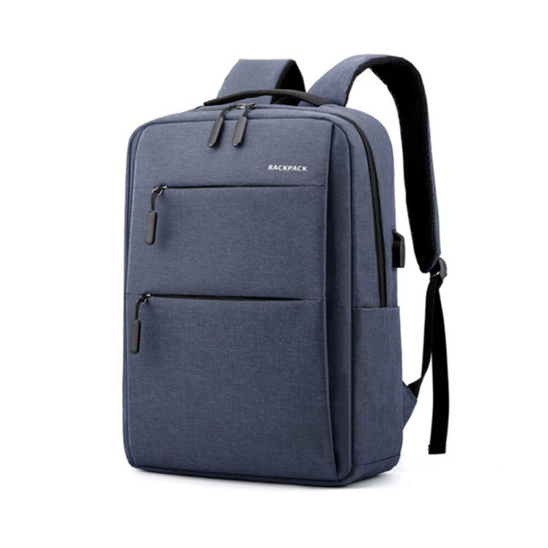 40L Enlarge Backpack USB External Charge Laptop Backpack Shoulders Men Women Fashion Waterproof Travel Backpack School Bag - Blu