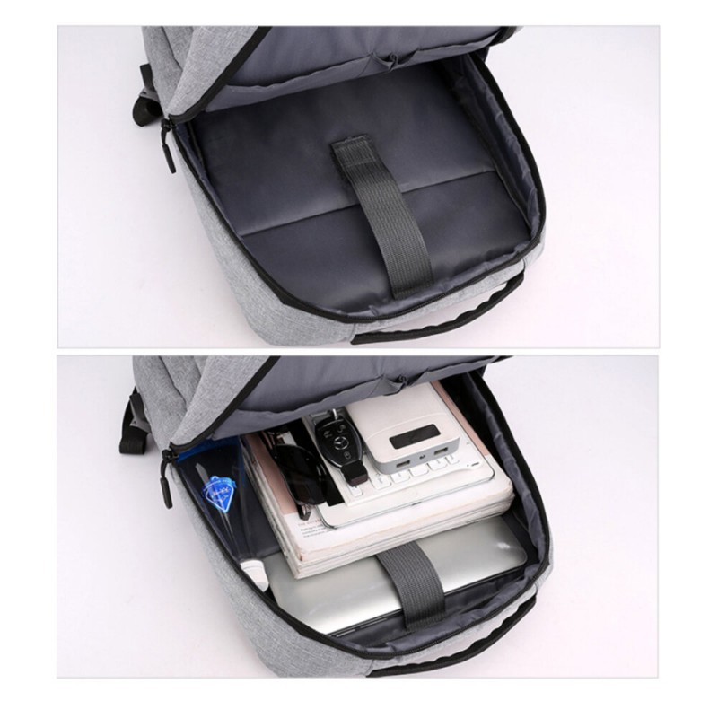 40L Enlarge Backpack USB External Charge Laptop Backpack Shoulders Men Women Fashion Waterproof Travel Backpack School Bag - Blu