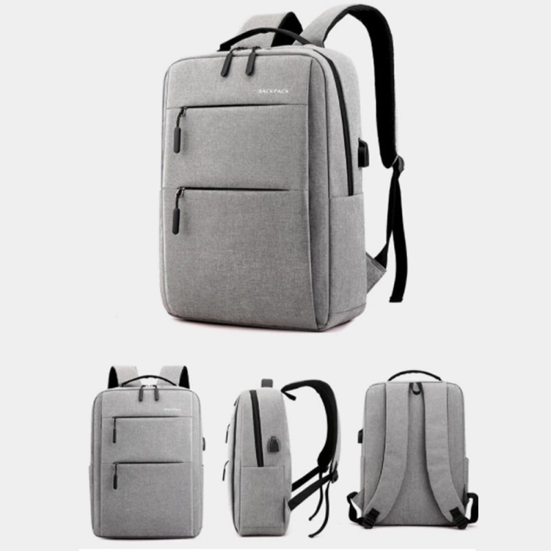 40L Enlarge Backpack USB External Charge Laptop Backpack Shoulders Men Women Fashion Waterproof Travel Backpack School Bag - Blu