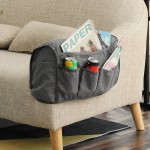 2Pcs/Set Armrest Cover W/ 6 Pockets Linen Anti-Slip Sofa Armrest Cover Protector - Beige