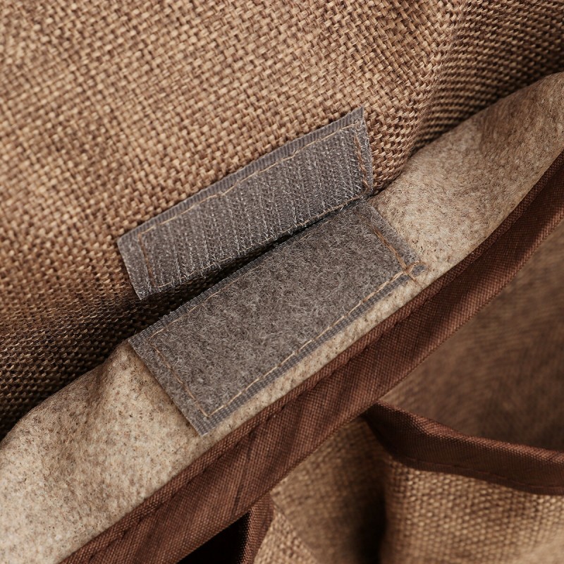 2Pcs/Set Armrest Cover W/ 6 Pockets Linen Anti-Slip Sofa Armrest Cover Protector - Beige
