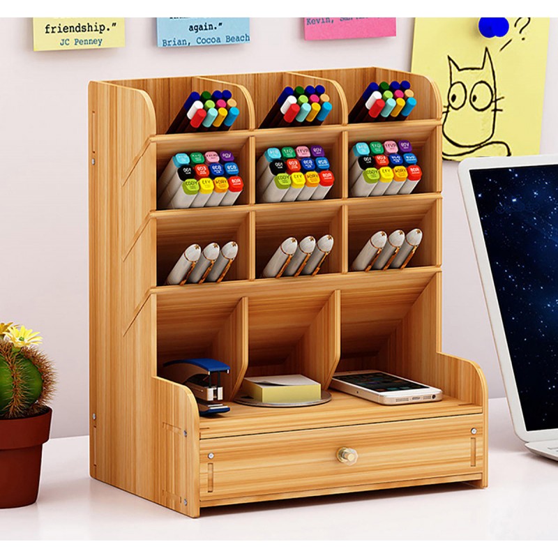 Pencil Pen Holder Storage Box Rack Desk Stationery Density Plate Desktop Organizer - 3