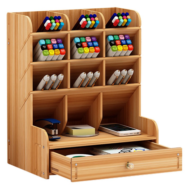 Pencil Pen Holder Storage Box Rack Desk Stationery Density Plate Desktop Organizer - 3