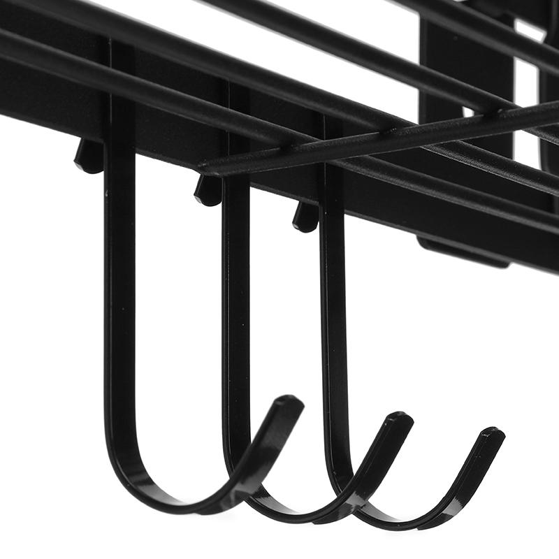 Kitchen Bathroom Rack Hanging Basket Black Stainless Steel Paint Storage Shelf Kitchen Storage Rack - 20