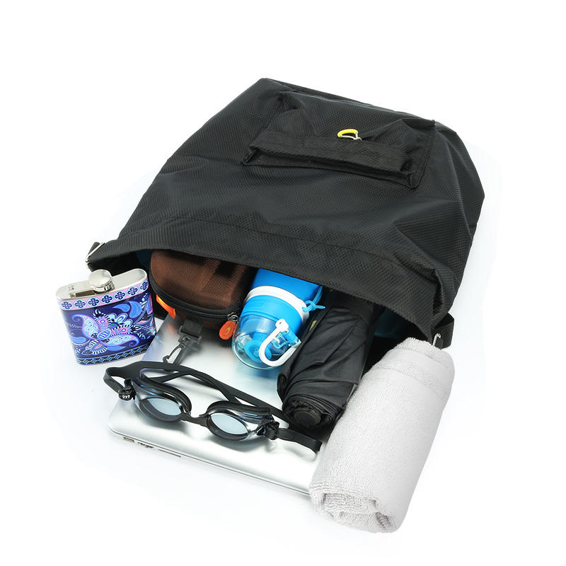 KC-SK01 Travel Waterproof Storage Bag Wet Dry Seperated Drawstring Bag Light Weight Backpack - Rose