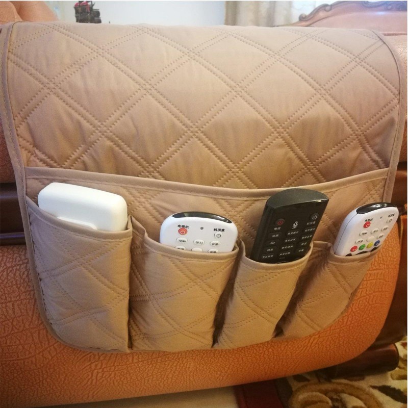 Waterproof Sofa Armrest Storage Organizer for Tablets TV Remotes Phones 4 colors Storage Bag - Grey