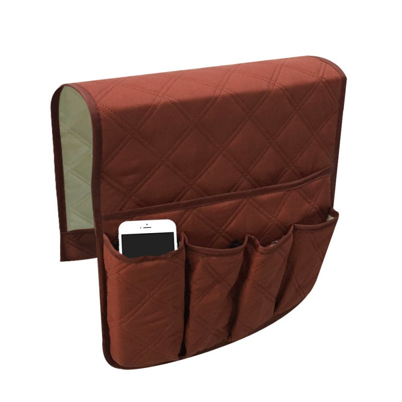 Waterproof Sofa Armrest Storage Organizer for Tablets TV Remotes Phones 4 colors Storage Bag - Grey