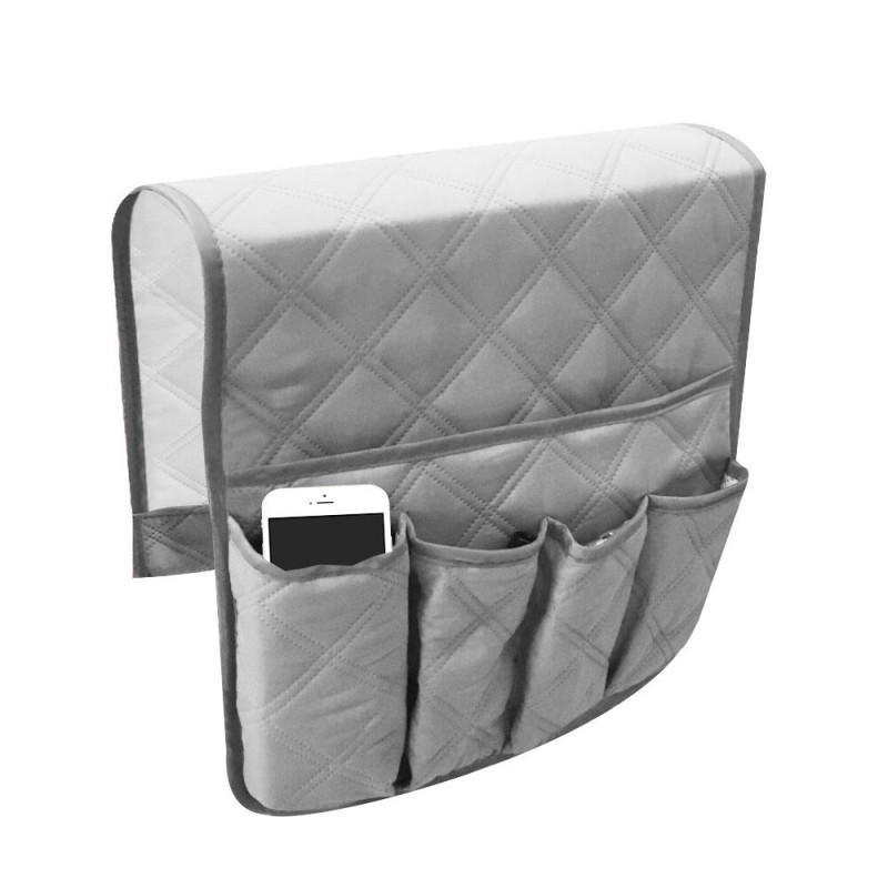 Waterproof Sofa Armrest Storage Organizer for Tablets TV Remotes Phones 4 colors Storage Bag - Grey