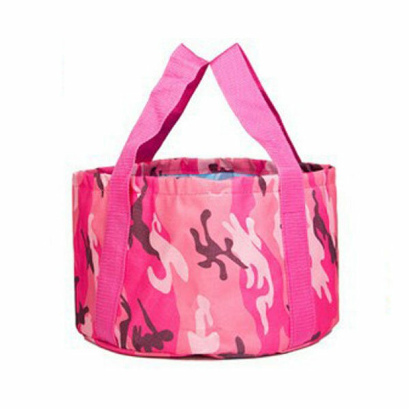 Travel Portable Folding Water Bucket Outdoor Camping Pinic Fishing Storage Basket Organizer - Rose