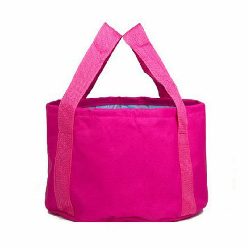 Travel Portable Folding Water Bucket Outdoor Camping Pinic Fishing Storage Basket Organizer - Rose
