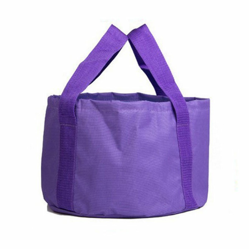Travel Portable Folding Water Bucket Outdoor Camping Pinic Fishing Storage Basket Organizer - Rose
