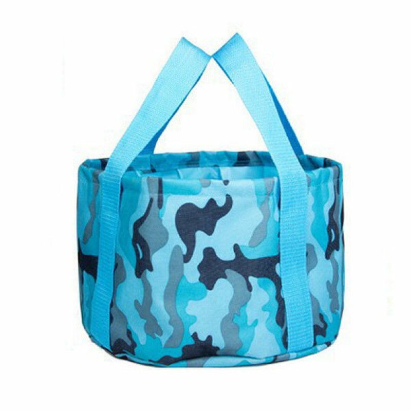 Travel Portable Folding Water Bucket Outdoor Camping Pinic Fishing Storage Basket Organizer - Rose