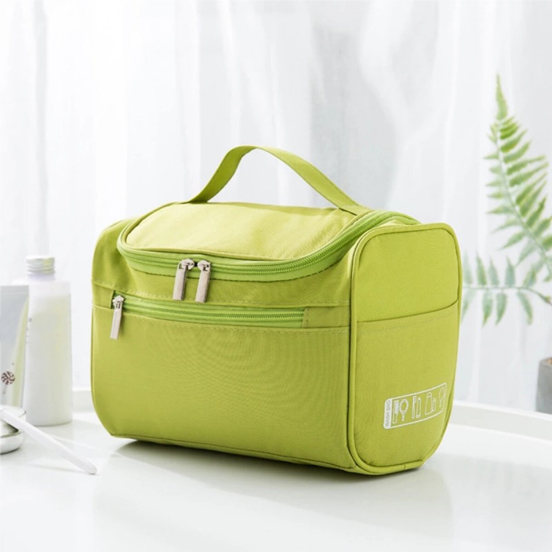 Travel Toiletry Bag Hanging Makeup Large Kit Folding Organizer Waterproof Hook - Green