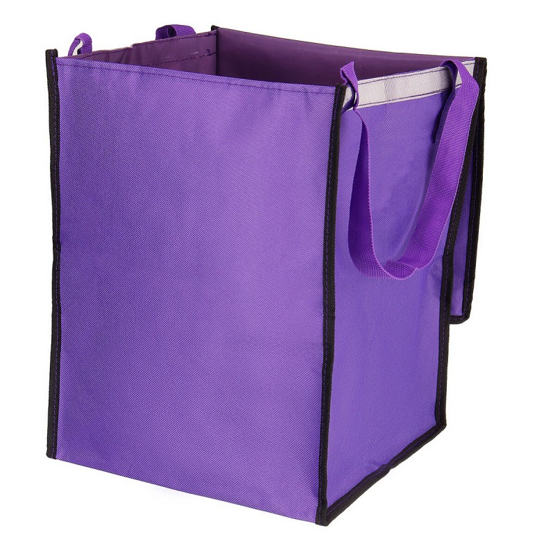 Shopping Cart Fabric Bag Portable Folding Oxford Trolley Rolling Bag Luggage - Orange