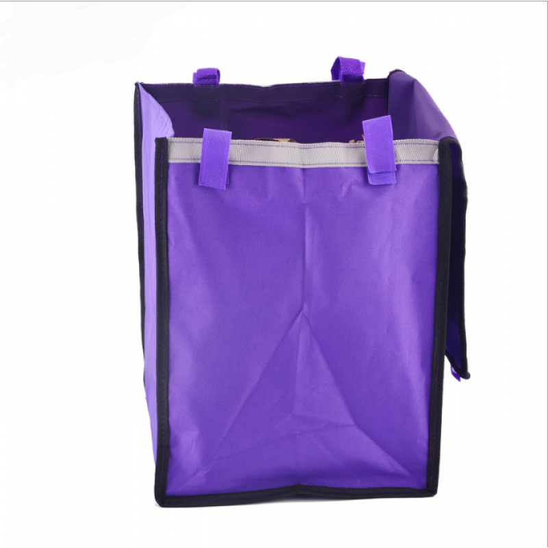Shopping Cart Fabric Bag Portable Folding Oxford Trolley Rolling Bag Luggage - Orange