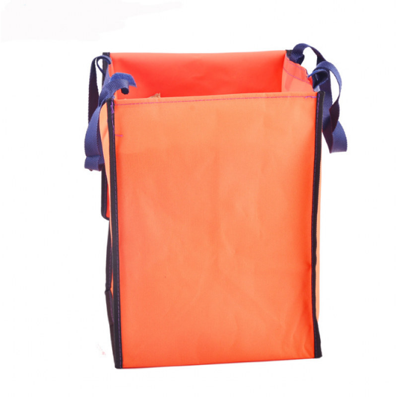 Shopping Cart Fabric Bag Portable Folding Oxford Trolley Rolling Bag Luggage - Orange