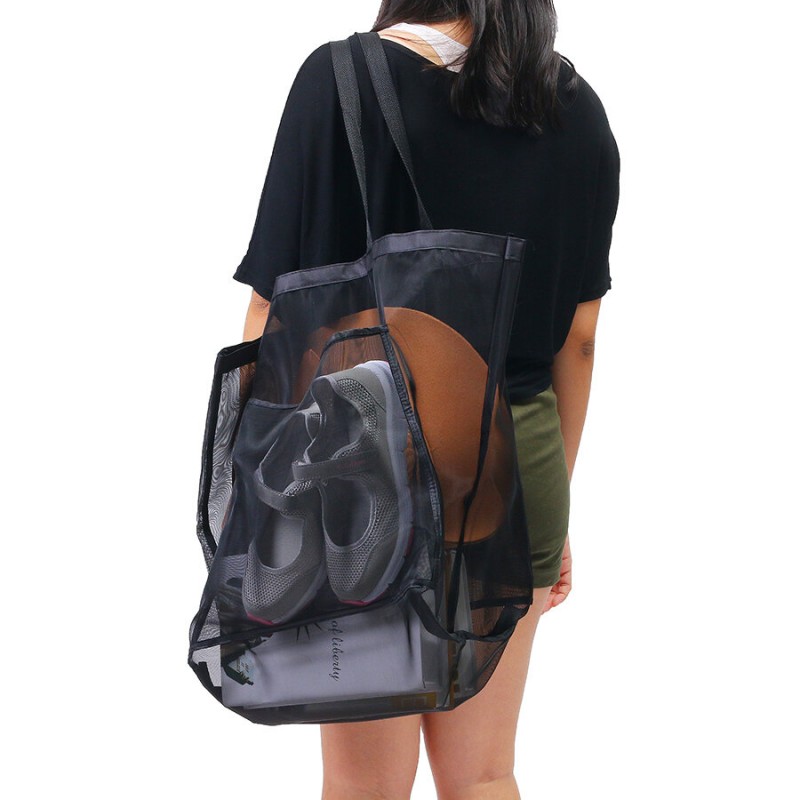 Mesh Beach Bag Toy Tote Bag Market Grocery &am...