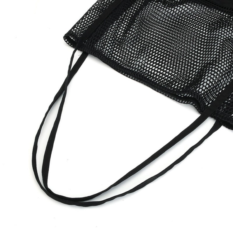 KC-0781 Large Shopping Storage Bag Durable Canvas Travel Beach Tote Shoulder Bag - White