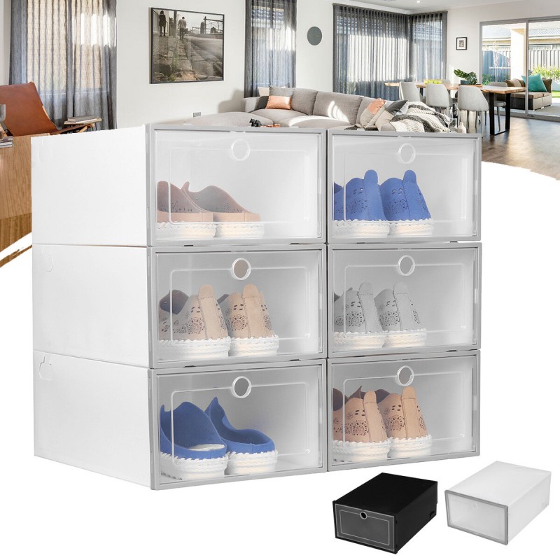 6PCS/SET Shoe Storage Box Dust-proof Dirt-proof Fo...
