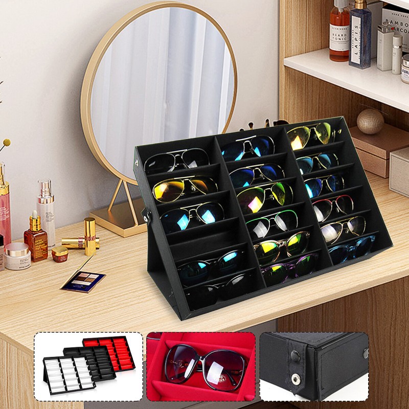 18 Grids Eyeglass Sunglasses Glasses Storage Displ...