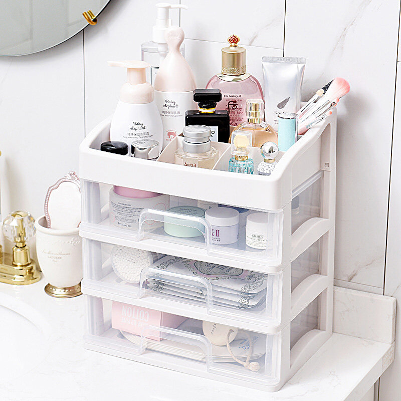 Plastic Storage Drawer Dustproof Cosmetic Storage ...