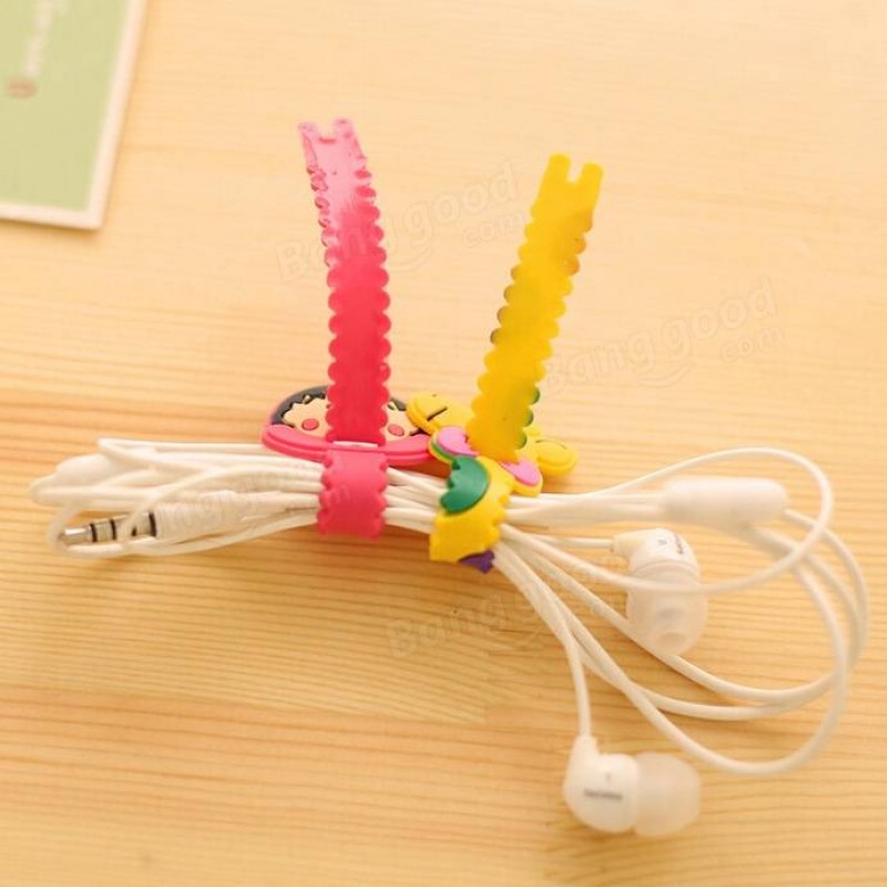 2Pcs Storage Wrap Cable Wire Tidy USB Earphone Winder Sawtooth Organizer Office School Holder - 4