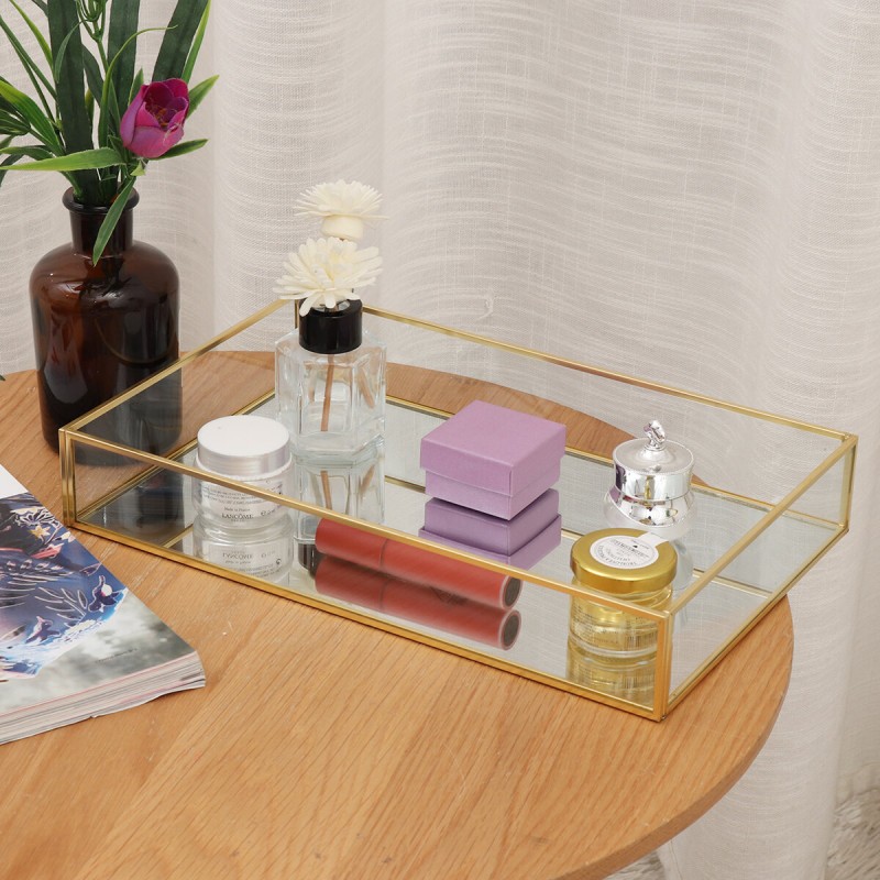 Rectangular Glass Storage Tray Durable Not Easy to...
