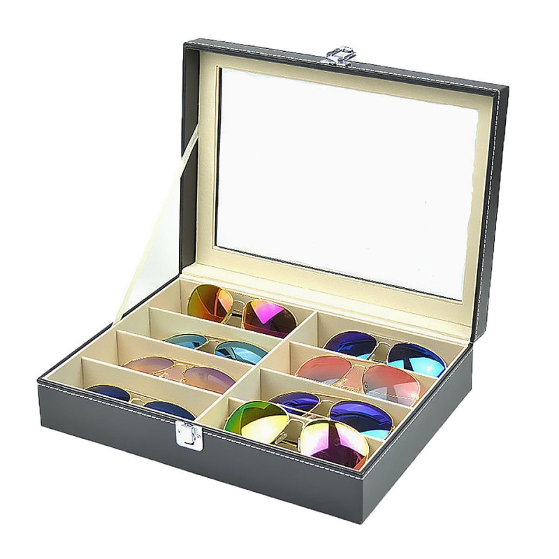8 Grid Eye Glasses Case Eyewear Sunglasses Display...