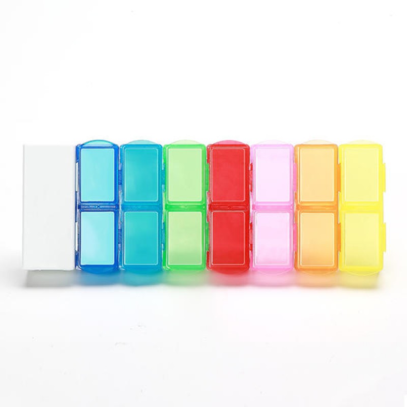 KC-JS0802 Portable 7 Days Pill Box Travel Medicine Organizer With Pill Splitter Cutter