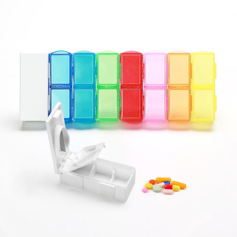 KC-JS0802 Portable 7 Days Pill Box Travel Medicine...