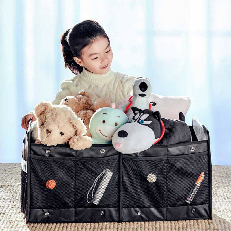 Folding Car Storage Box Multi-Function Black Storage Baskets