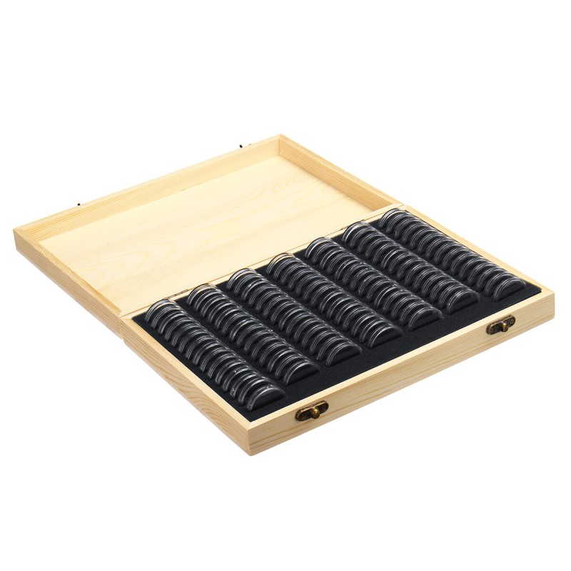 100PCS Rugged Wooden Commemorative Coin Display Ca...