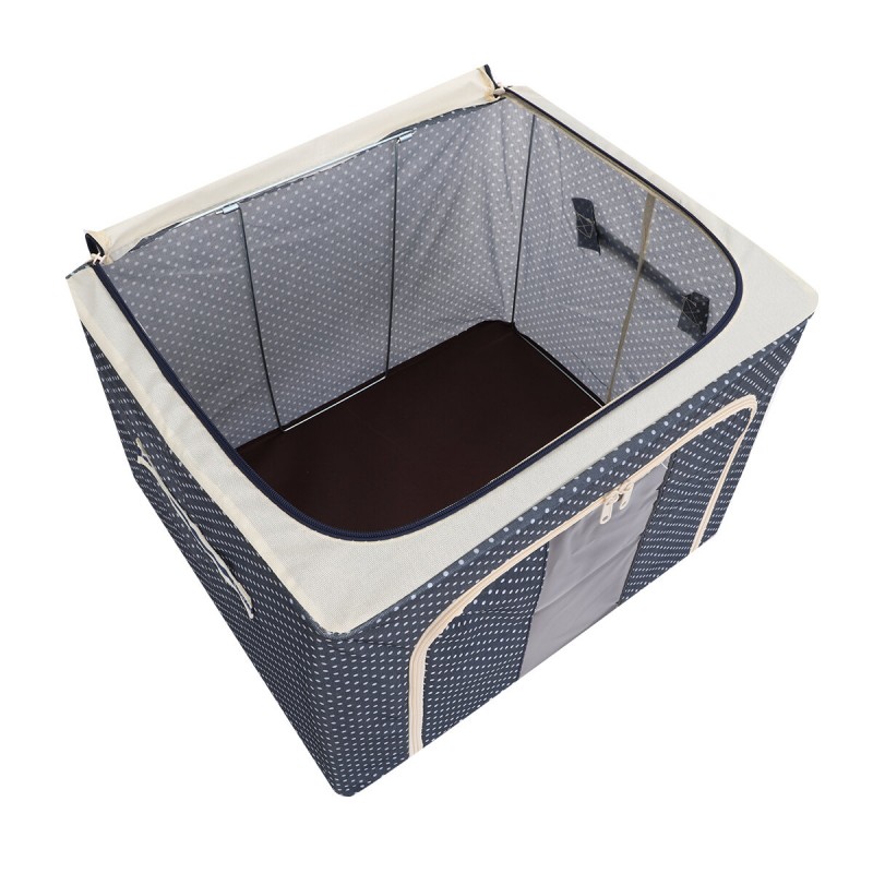 Storage Bags 72L Large Blanket Clothes Organization Containers Bedding Comforters Foldable Organizer Stainless Frame Reinforced 