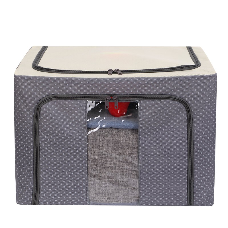 Storage Bags 72L Large Blanket Clothes Organization Containers Bedding Comforters Foldable Organizer Stainless Frame Reinforced 